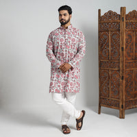 Block Print Cotton Sanganeri Kurta for Men (Long) 15