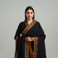 Black - Cotton Dharwad Kurta Set with Palazzo & Dupatta 07