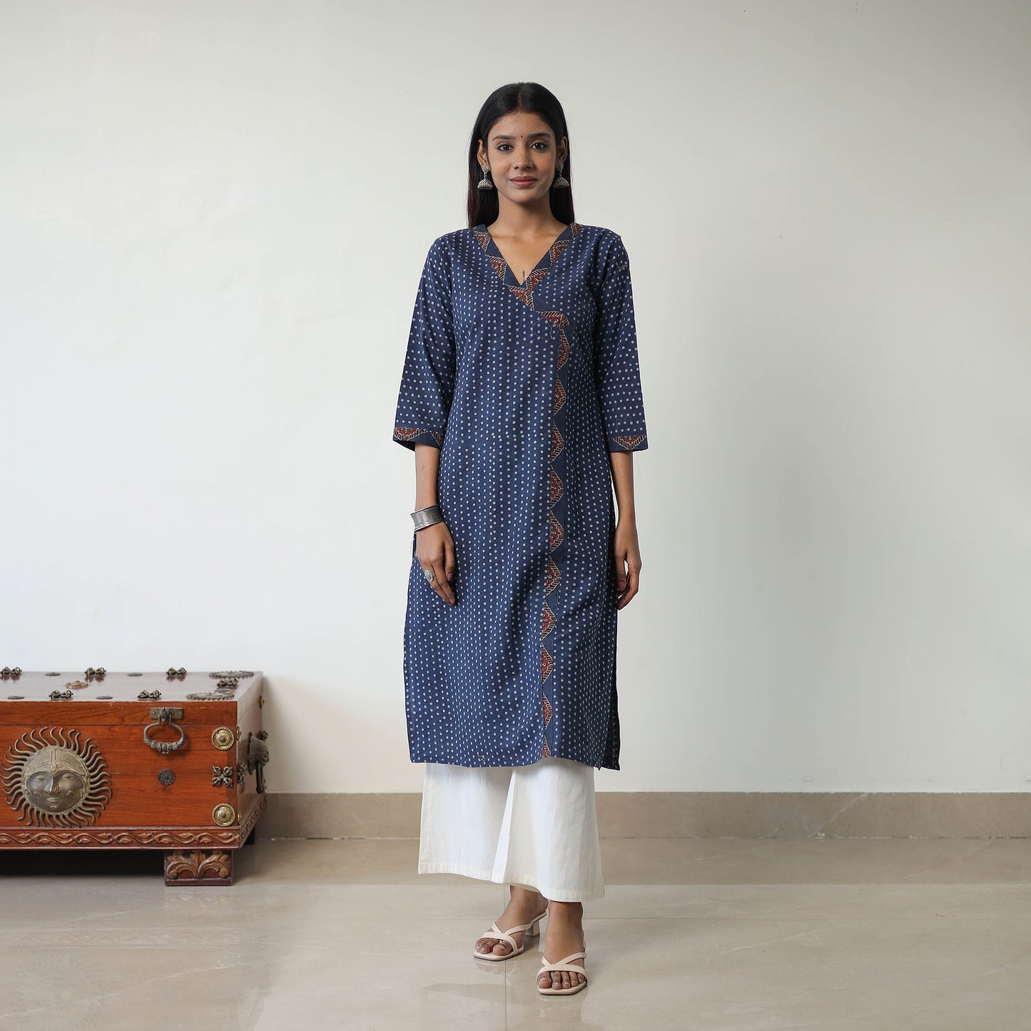 Block Printed Cotton Straight Ajrakh Kurta 38