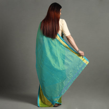Blue - Traditional Venkatagiri Pure Handloom Silk Cotton Saree 10