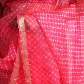 Buy Leheriya Tie-Dye Mothra Kota Doria Silk Saree Online at iTokri.com