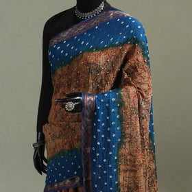 Kutch Tie-Dye Shibori Bandhani Cotton Saree with Blouse Piece 34