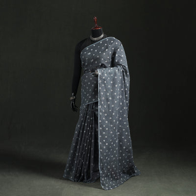 Bandhani Tie-Dye Kota Doria Cotton Saree 22