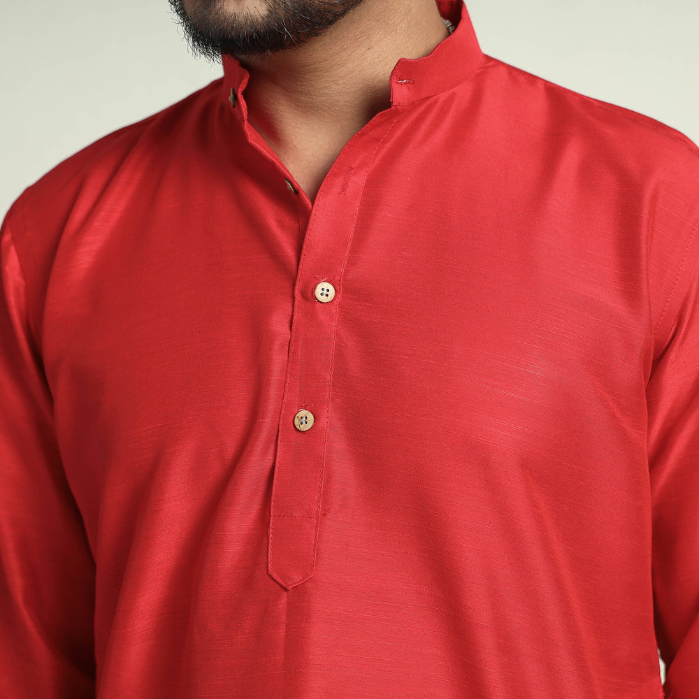 Plain silk men kurta