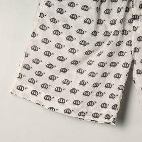 White - cotton unisex sanganeri shorts/boxer 07 - l