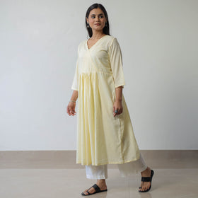  Plain Running Stitch Cotton A-Line Kurta 01 