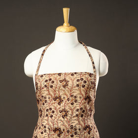 Beige Kalamkari Print Cotton Apron with Pocket