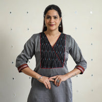 Grey - Traditional Cotton Khun Straight Kurta for Women 17