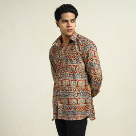 Multicolor - Kalamkari Block Printed Cotton Men Full Sleeve Shirt 10
