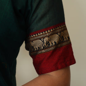 Green - Dharwad Cotton Kurta with Palazzo & Dupatta Set 14