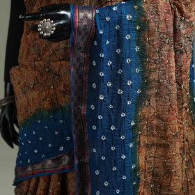 Kutch Tie-Dye Shibori Bandhani Cotton Saree with Blouse Piece 34