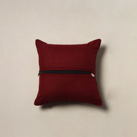 Polka Dot Zari Buti Plain Cushion Cover (16 x 16 in) 16