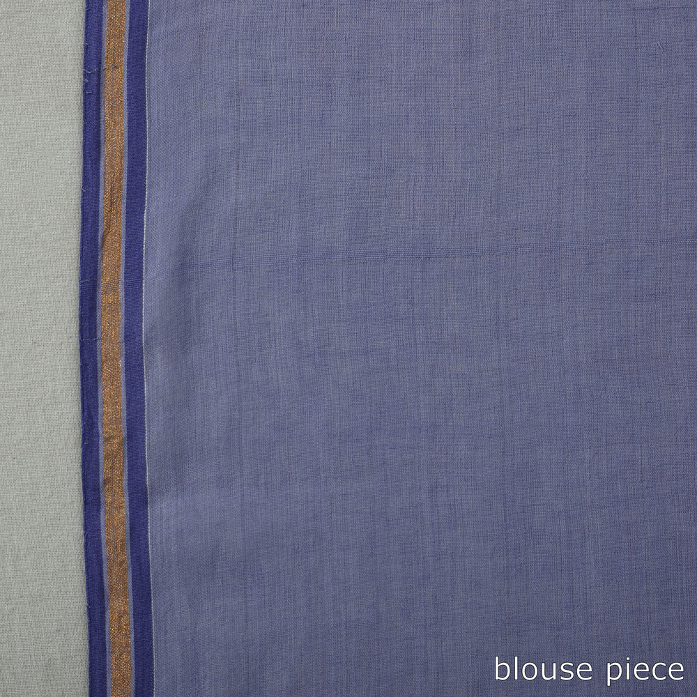 Purple - Handloom Cotton Phulia Jamdani Saree with Tassels 10