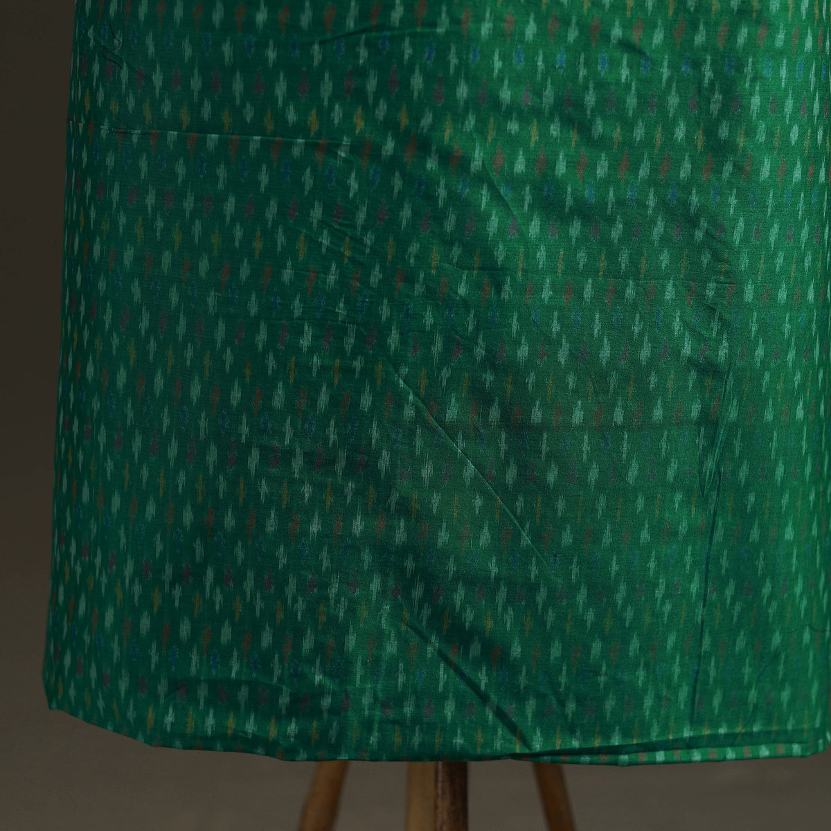 Green - Pochampally Ikat Handloom Sico Unstitched Dress Material: Kurta with Mulberry Silk Dupatta 34