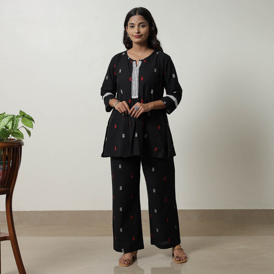 Black - Jacquard Cotton Co-Ord Set 06