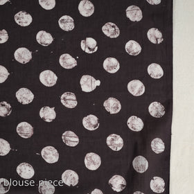  Cotton Brown Hand Batik Print Saree 