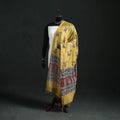 Yellow - Mata Ni Pachedi Handpainted Natural Dyed Chanderi Silk Handloom Dupatta 04