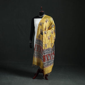 Mata Ni Pachedi Handpainted Natural Dyed Chanderi Silk Handloom Dupatta 04