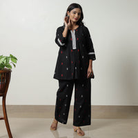 Black - Jacquard Cotton Co-Ord Set 06