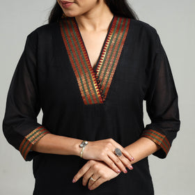 Buy Black Cotton Dharwad Kurta Set with Palazzo & Dupatta