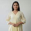  Plain Running Stitch Cotton A-Line Kurta 01 