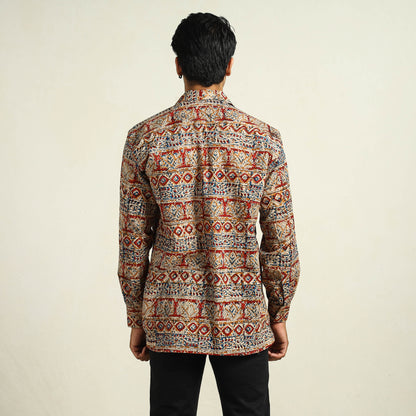 Multicolor - Kalamkari Block Printed Cotton Men Full Sleeve Shirt 10