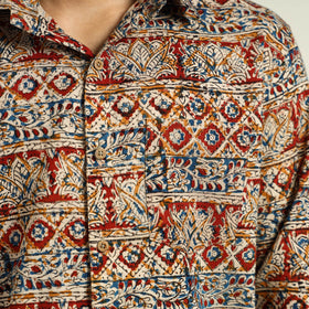 Multicolor - Kalamkari Block Printed Cotton Men Full Sleeve Shirt 10