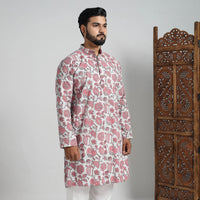 Block Print Cotton Sanganeri Kurta for Men (Long) 15