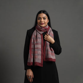 Maroon - bagh hand printed merino woollen stole 46