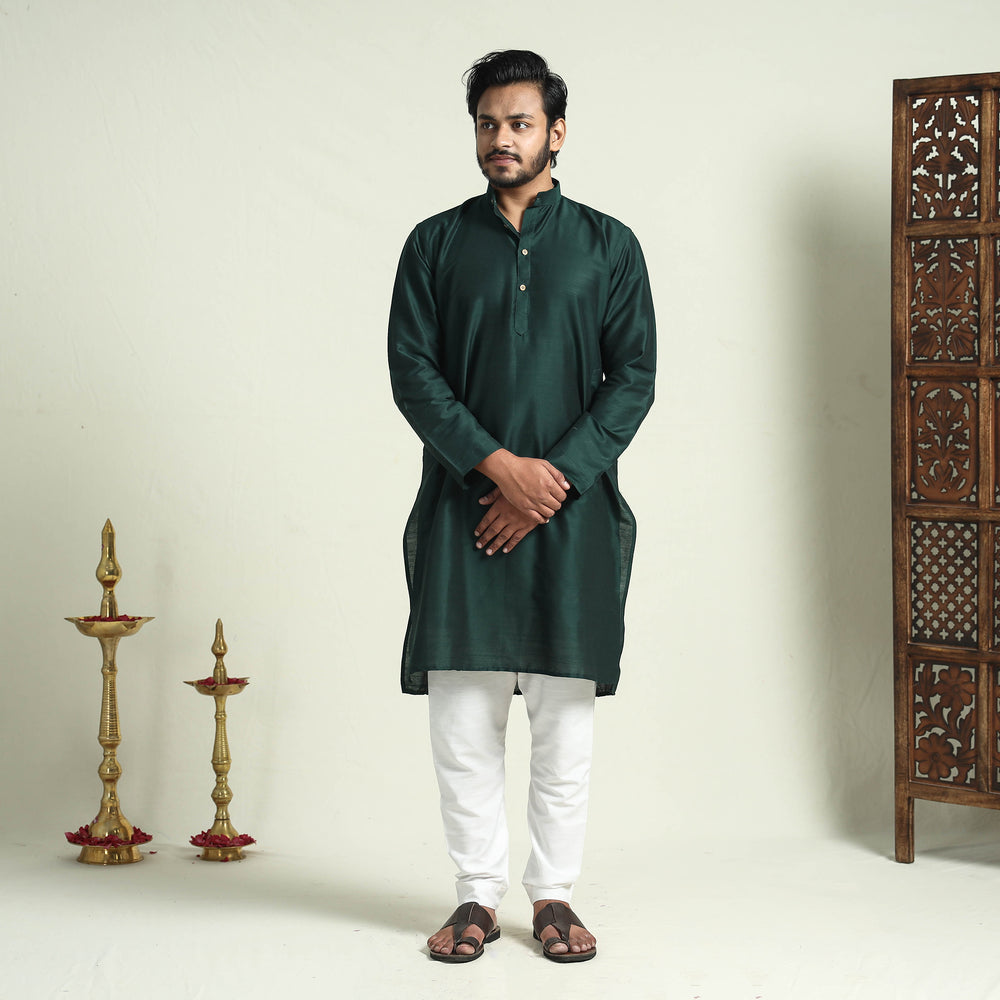 Plain Silk Men Kurta
