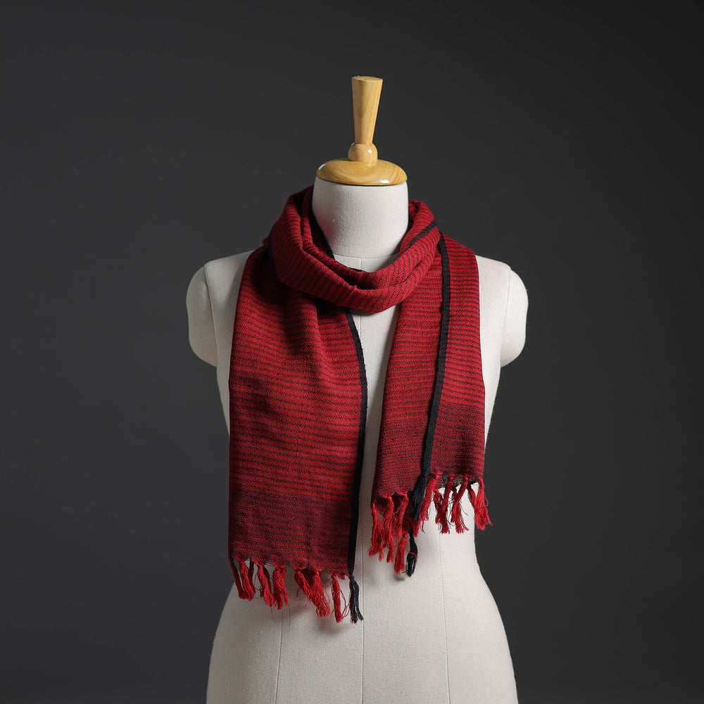 Red - Kumaun Handwoven Pure Merino Wool Scarf 261