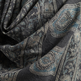 Ajrakh Hand Block Print Natural Dyed Handwoven Acrylic Wool Shawl 09