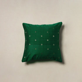 Polka Dot Zari Buti Plain Cushion Cover (16 x 16 in) 17