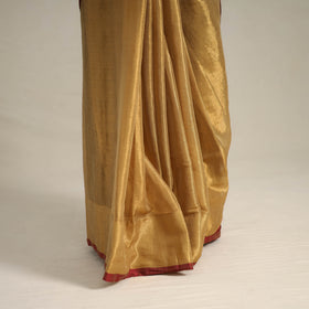 Fine Tissue Zari Yellow Bengal Saree with Embroidered Blouse
