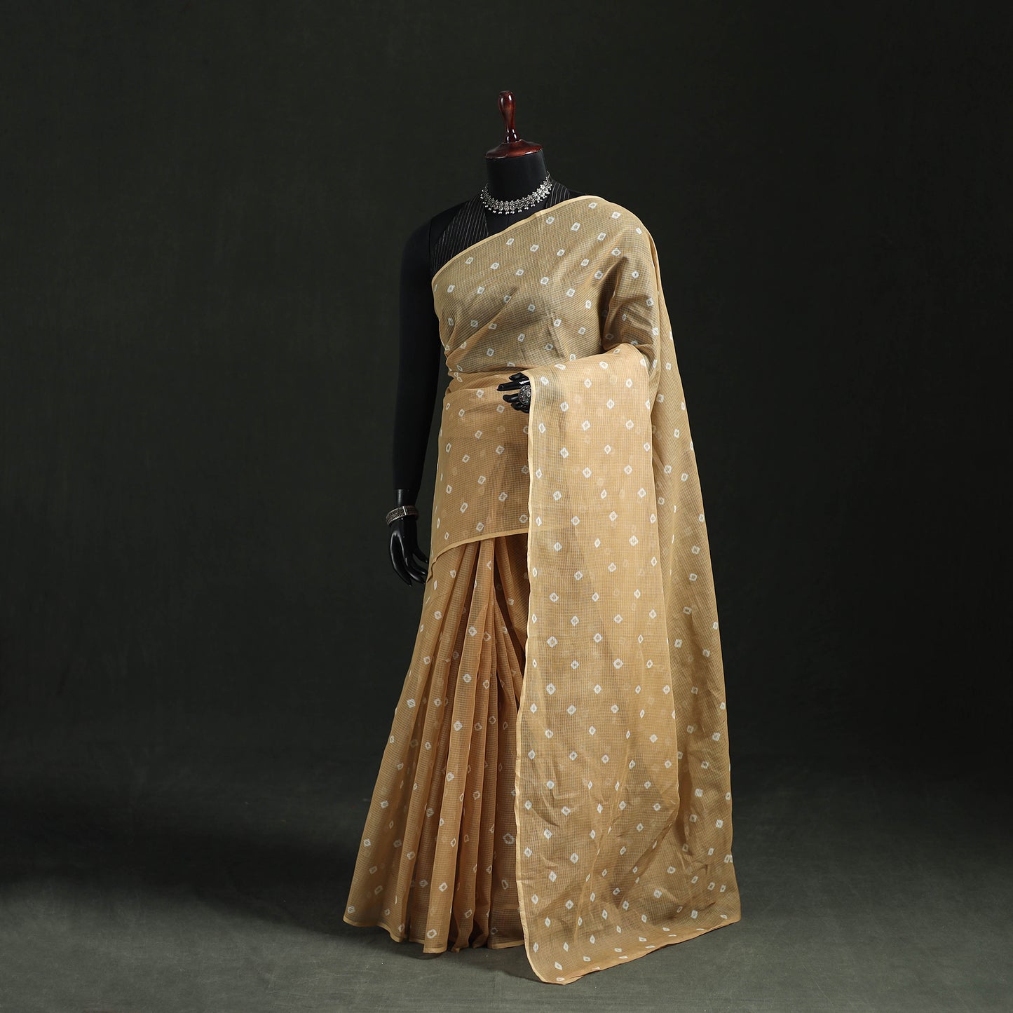 Bandhani Tie-Dye Kota Doria Cotton Saree 23