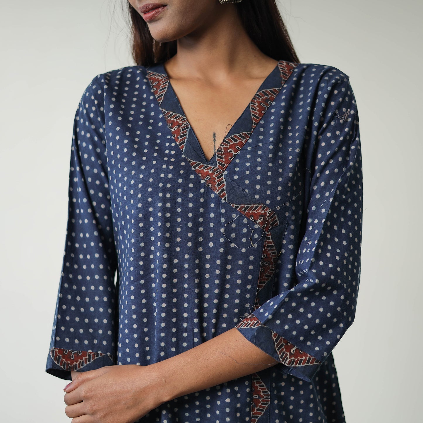 Block Printed Cotton Straight Ajrakh Kurta 38