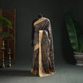 Pure Handloom Desi Tussar Silk Handpainted Srikalahasti Pen Kalamkari Saree with Zari Border 11