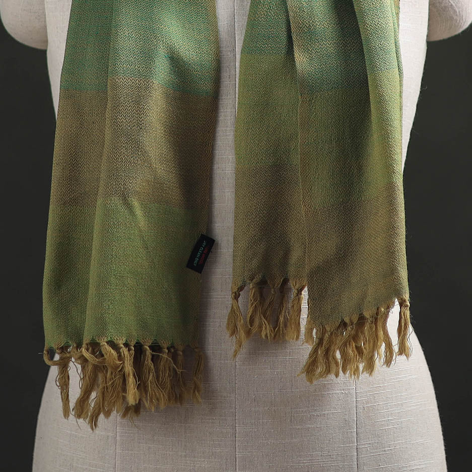 Green - Kumaun Handwoven Pure Merino Wool Stole 94