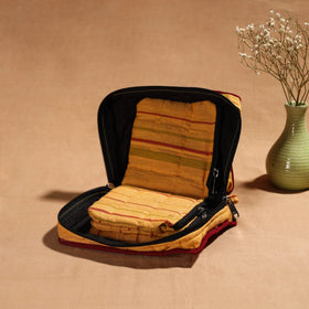  Yellow Handmade 4 Pockets Cotton Jewellery Bag