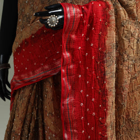 Kutch Tie-Dye Shibori Bandhani Cotton Saree with Blouse Piece 35