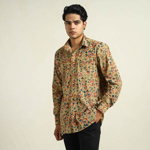 Kalamkari Block Printed Cotton Men Full Sleeve Shirt 13