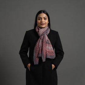 Maroon Bagh Hand Block Printed Merino Woollen Stole