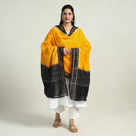 Orange - Sambalpuri Ikat Weave Handloom Cotton Dupatta 37