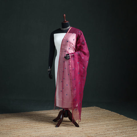 Kota Doria Cotton Embroidered Plain Dupatta 08