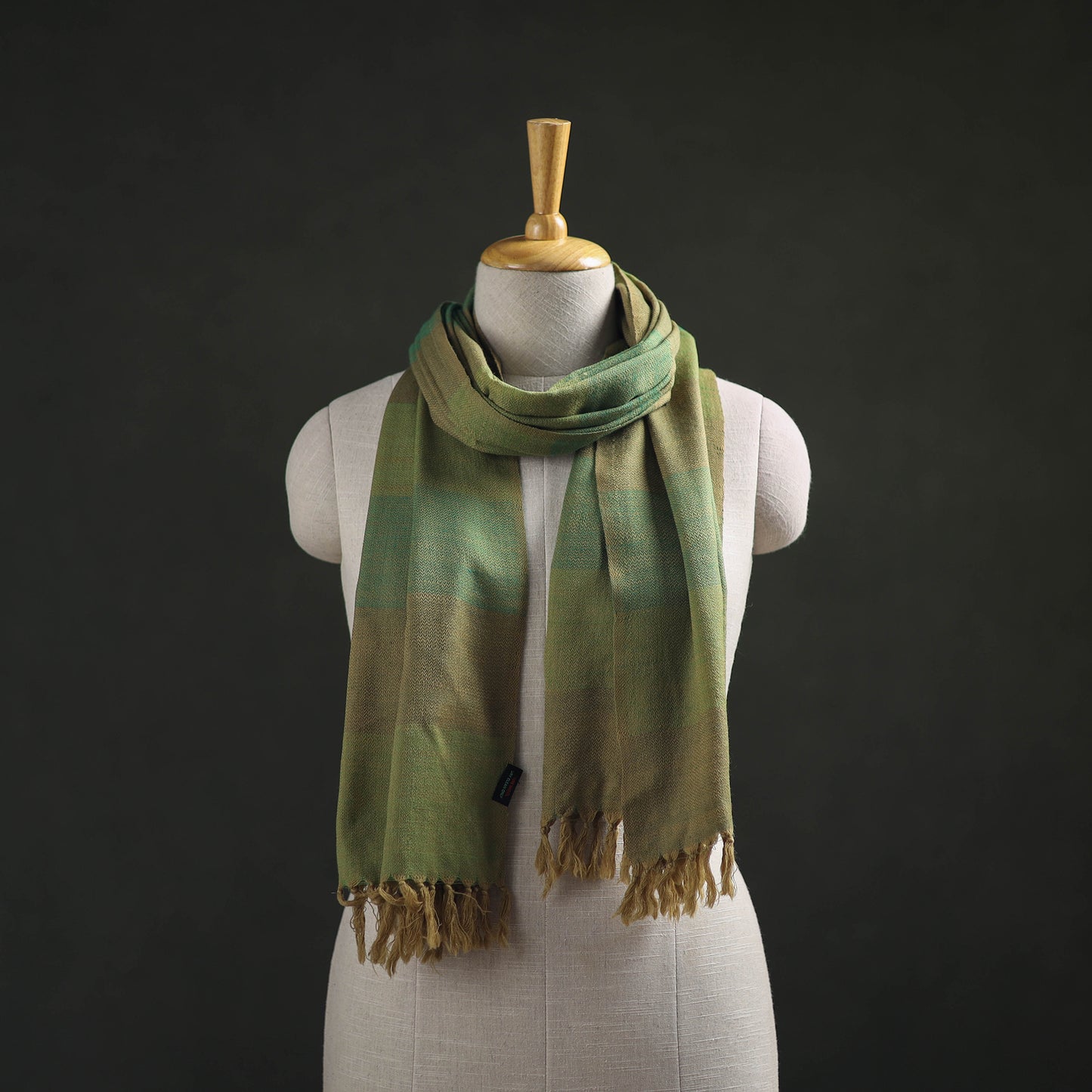 Green - Kumaun Handwoven Pure Merino Wool Stole 94