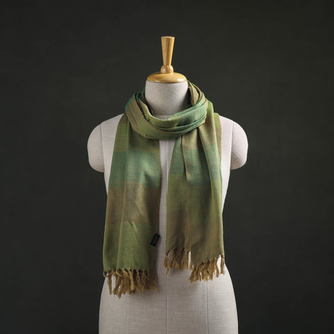Green - Kumaun Handwoven Pure Merino Wool Stole 94