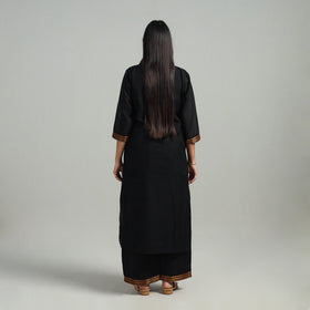 Buy Black Cotton Dharwad Kurta Set with Palazzo & Dupatta