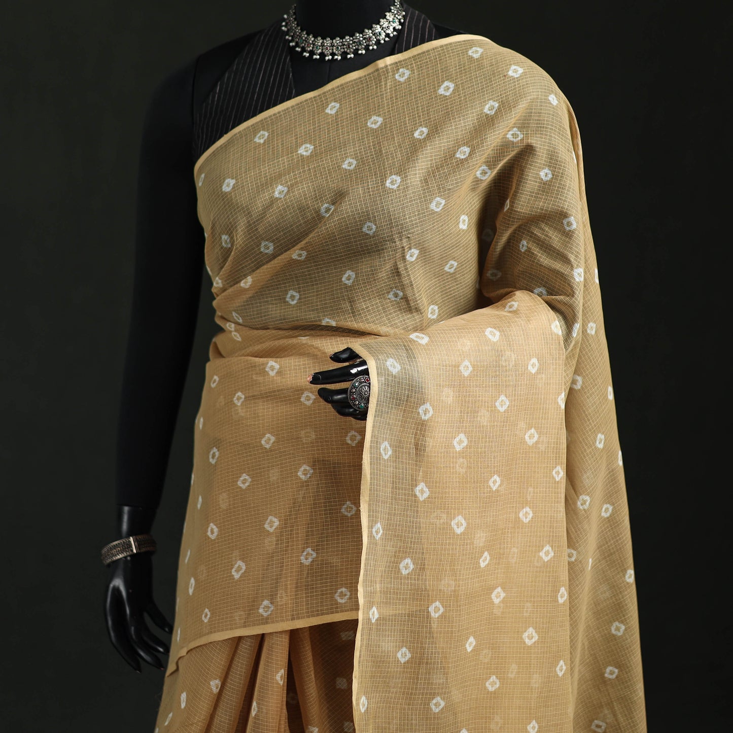 Bandhani Tie-Dye Kota Doria Cotton Saree 23