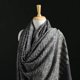 Ajrakh Hand Block Print Natural Dyed Handwoven Acrylic Wool Shawl 10