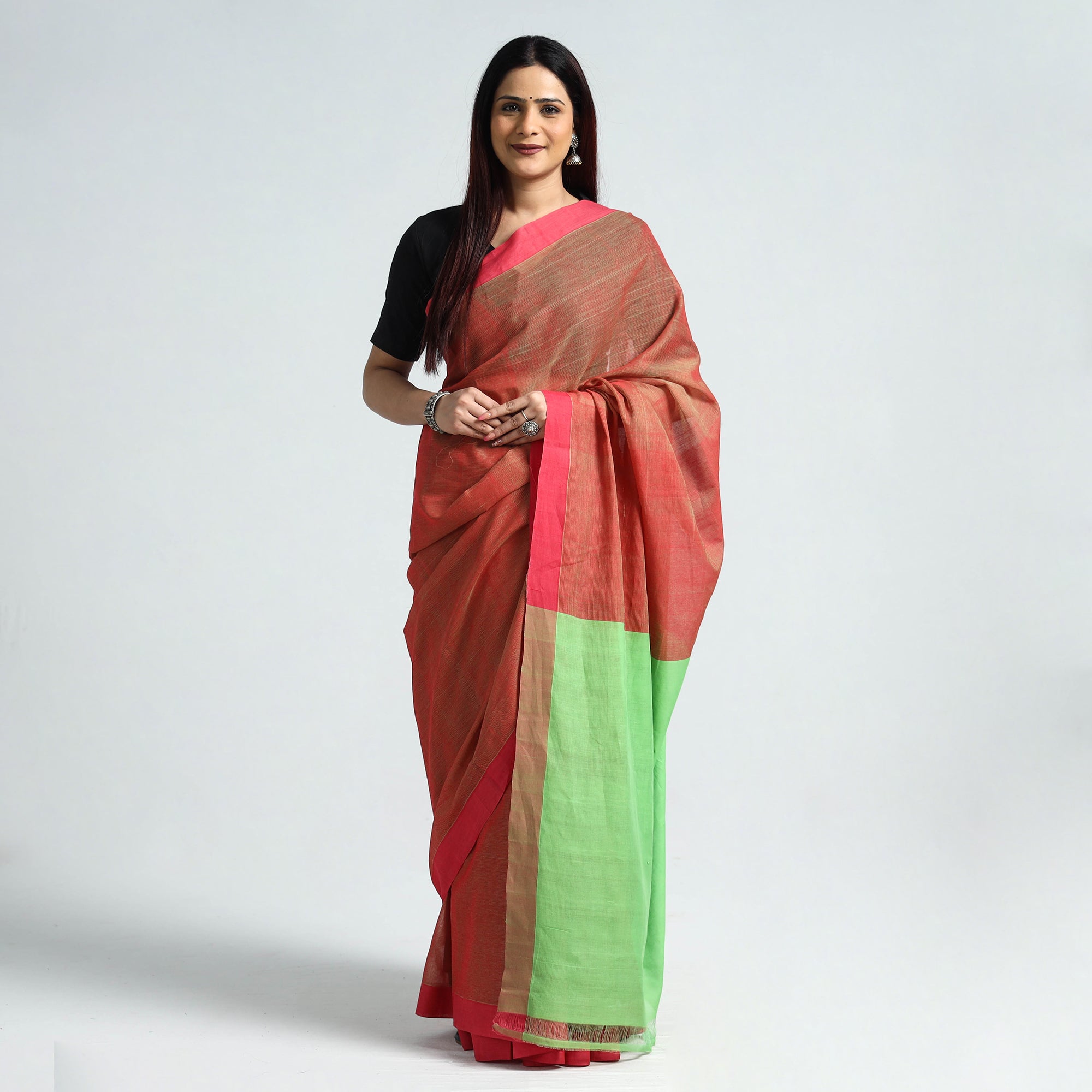 Linen Sarees - Buy Linen Cotton Saree Online in India at Itokri l iTokri  आई.टोकरी